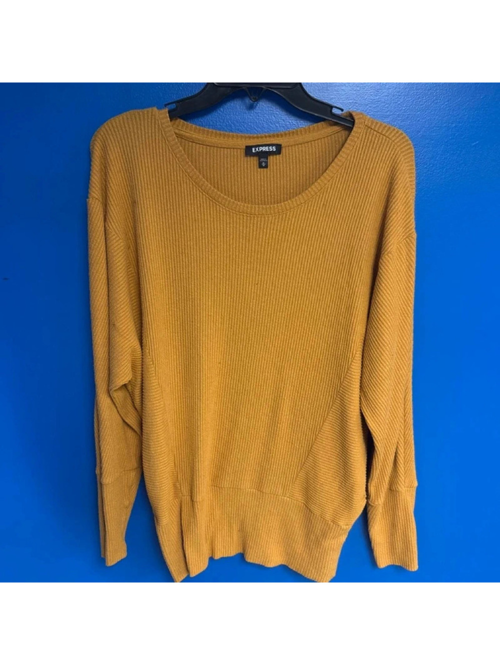 Express yellow ribbed knit sweater #express #knitwear